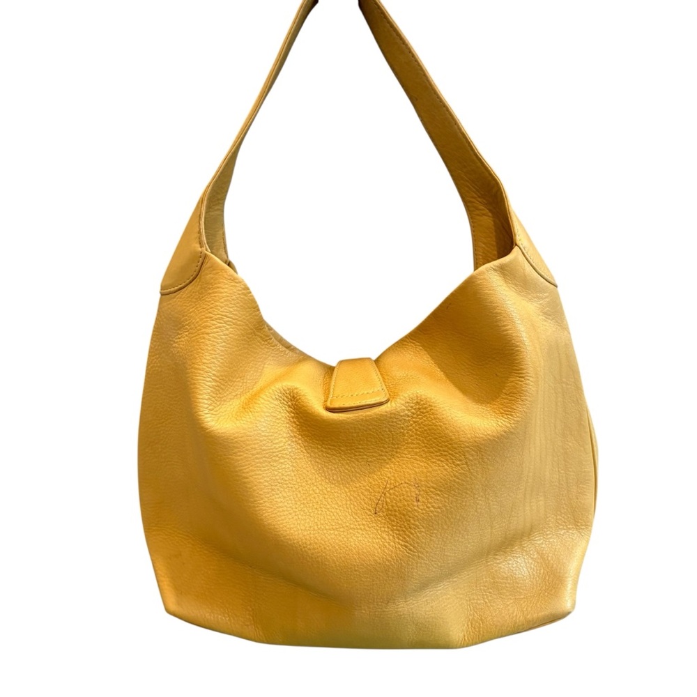 Dooney & Bourke Belvedere Logo Lock Hobo Bag Yellow Pebbled Leather - Picture 9 of 16